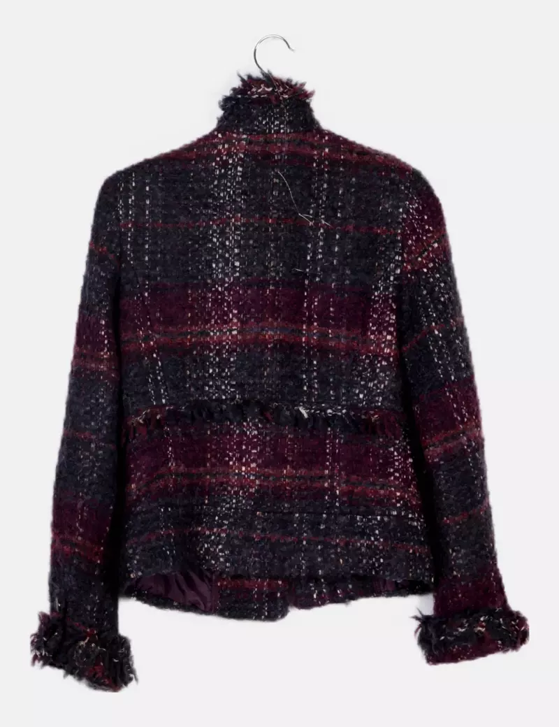 Mango Chaqueta morada punto