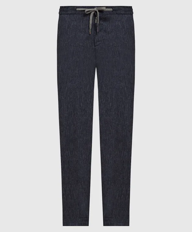 Marco Pescarolo CARACCIOLO blue pants made of cashmere and linen
