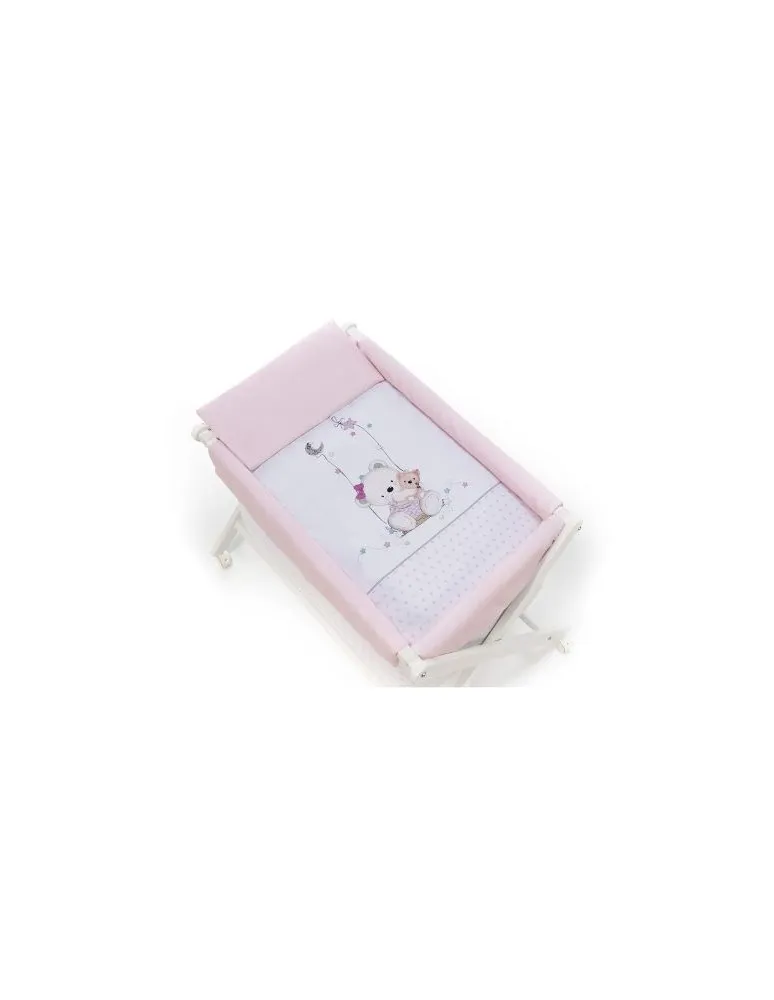 MINICUNA COLUMPIO OSO ROSA DON ALGODÓN