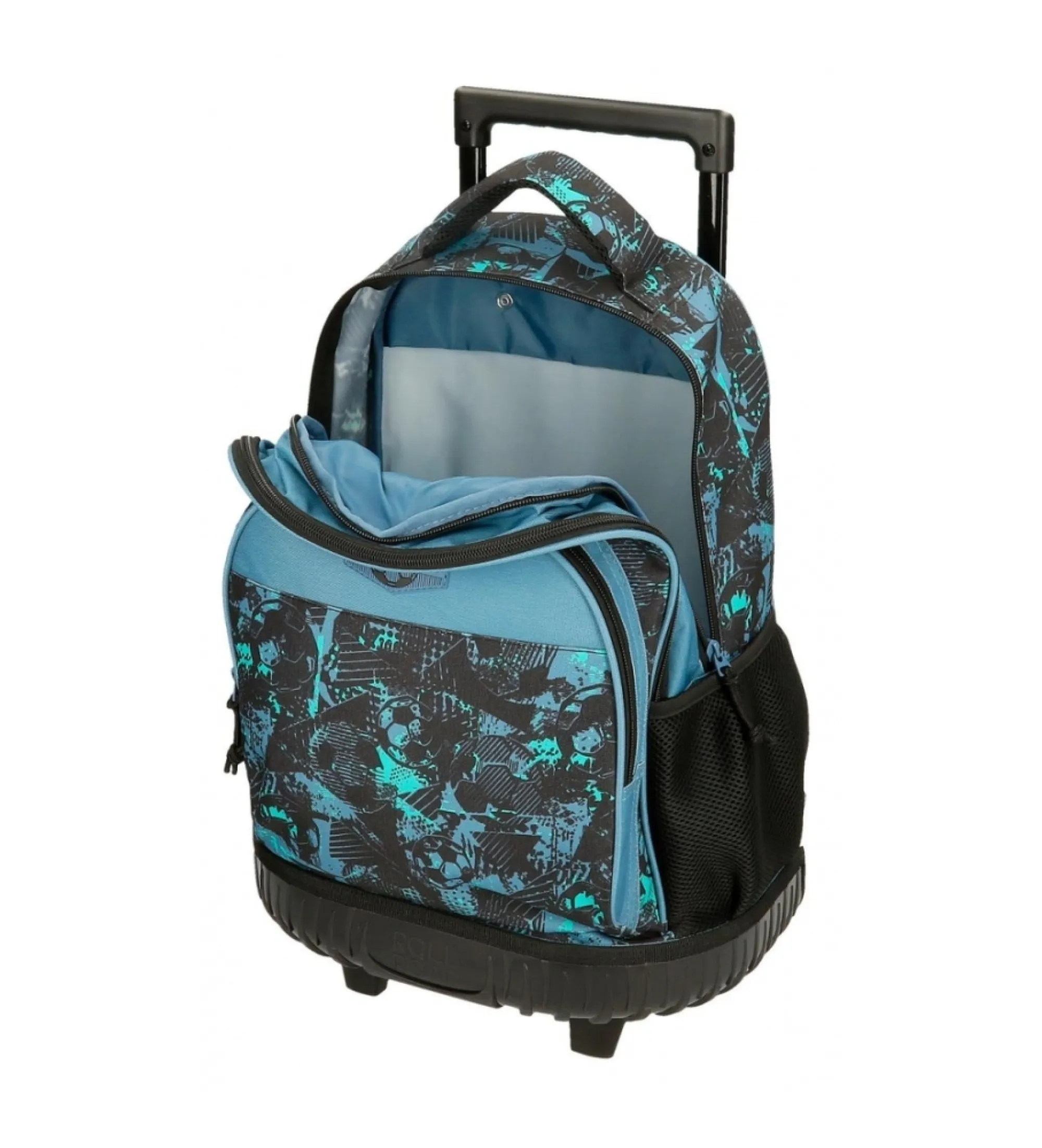 Mochila con ruedas Roll Road  Soccer 2R negro