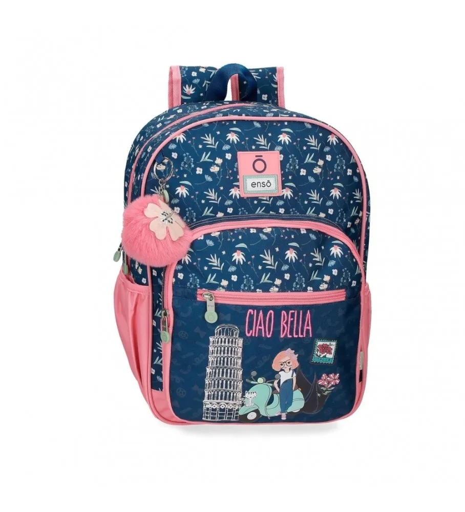 Mochila escolar Ciao Bella 38 cm adaptable marino