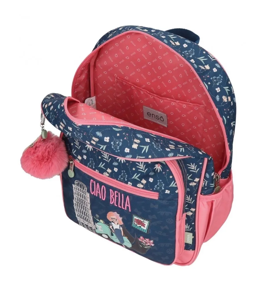 Mochila escolar Ciao Bella 38 cm adaptable marino