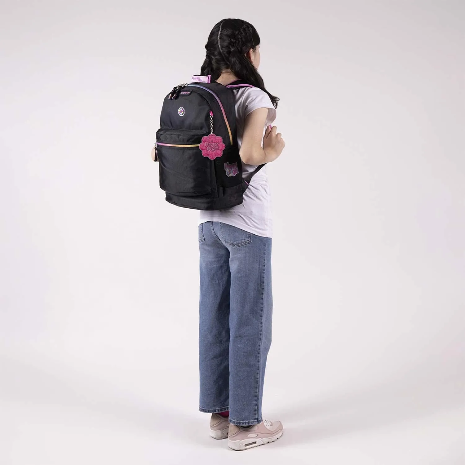 Mochila Negra con Porta Tablet De Hasta 10. Para Nia Happy Girl Alely