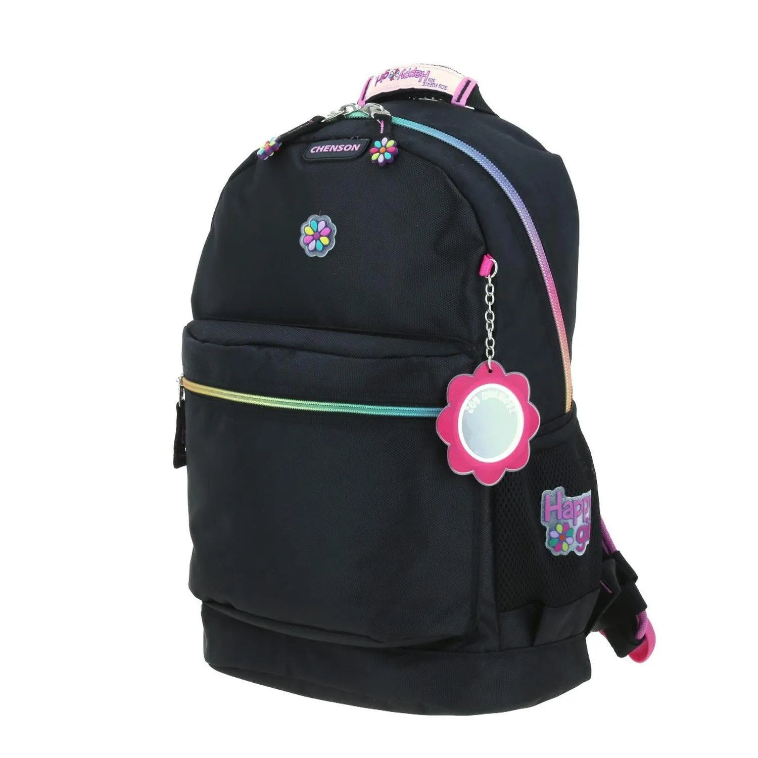 Mochila Negra con Porta Tablet De Hasta 10. Para Nia Happy Girl Alely