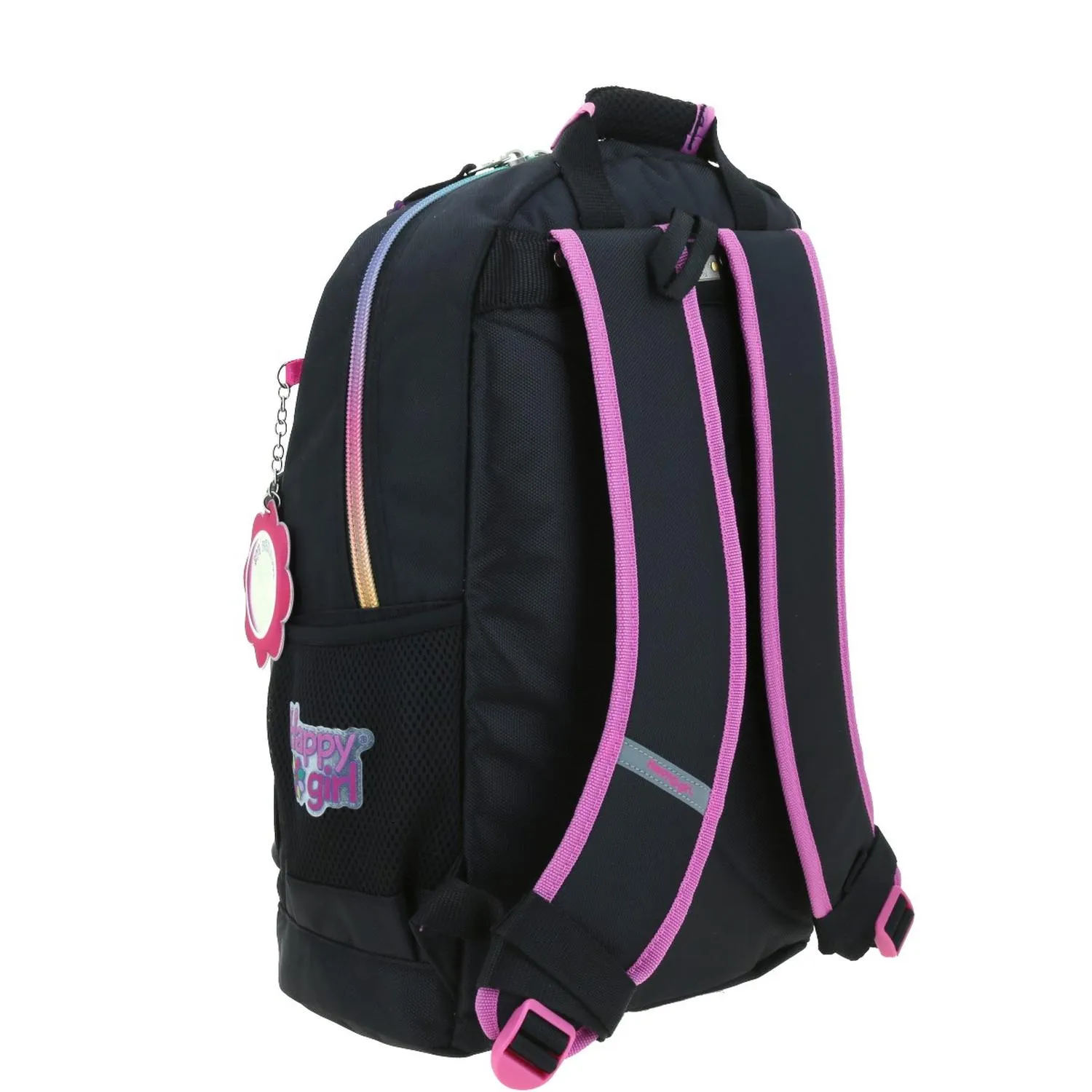 Mochila Negra con Porta Tablet De Hasta 10. Para Nia Happy Girl Alely