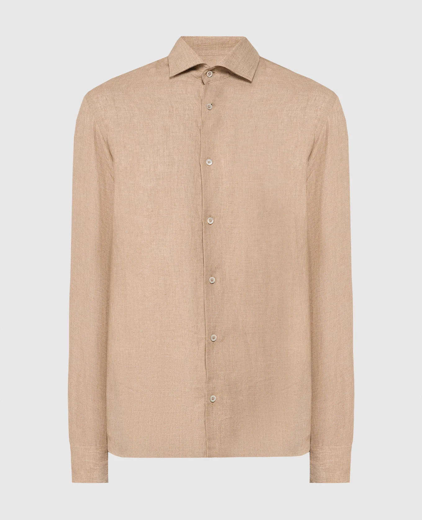 MooRER Beige linen shirt ROMAN