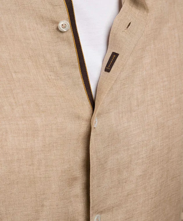 MooRER Beige linen shirt ROMAN