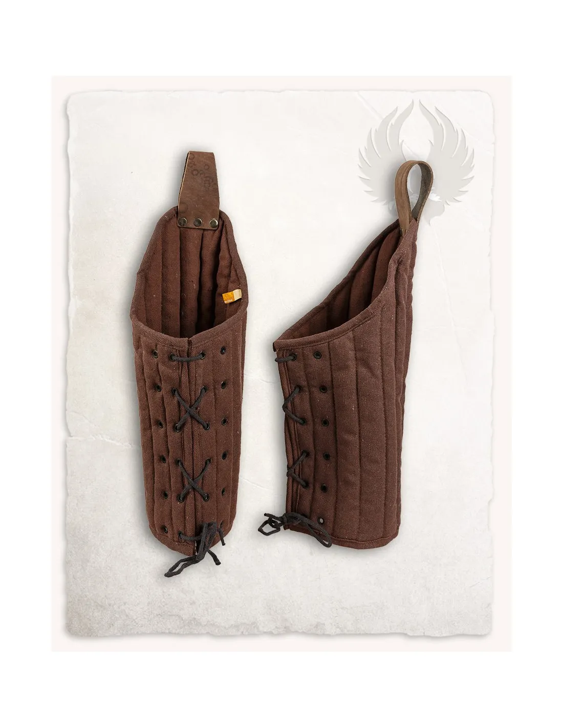 MUSLERAS MEDIEVALES ACOLCHADAS LEOPOLD  MARRONES