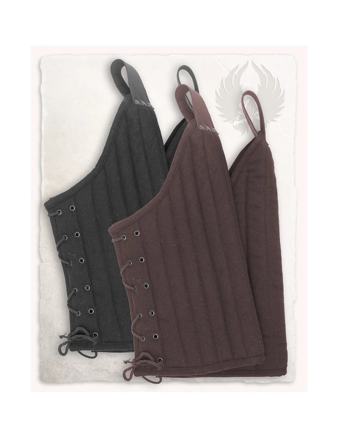 MUSLERAS MEDIEVALES ACOLCHADAS LEOPOLD  MARRONES