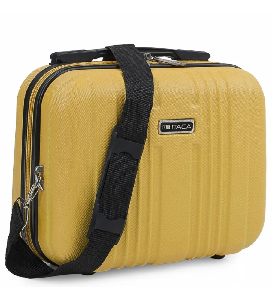 NECESER RíGIDO ABS GRANDE DE VIAJE T71535 MOSTAZA  33X26X14CM