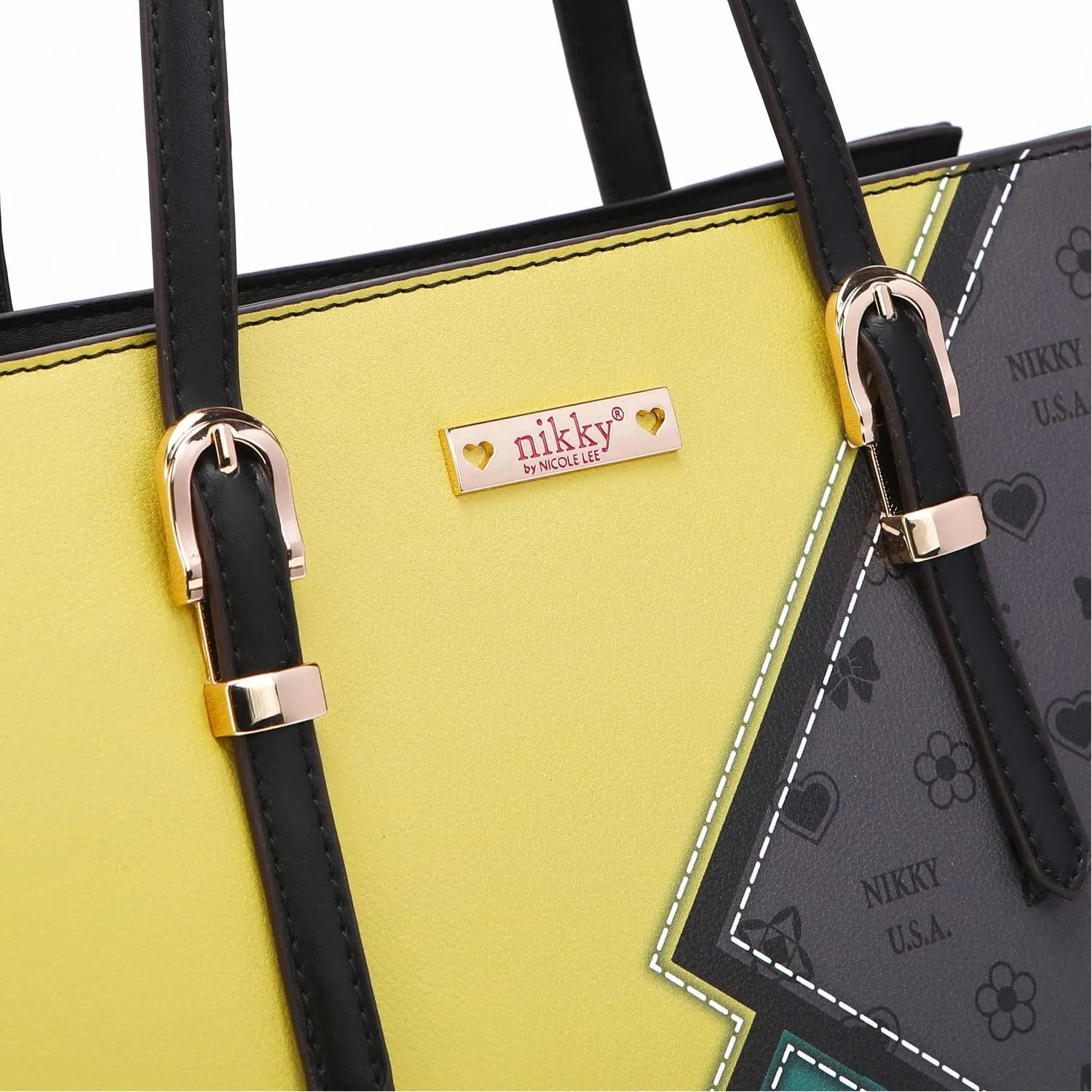 NIKKY Evie Shoulder Bag 3pc Mustard Choco Set Juego De 3 Bolsas