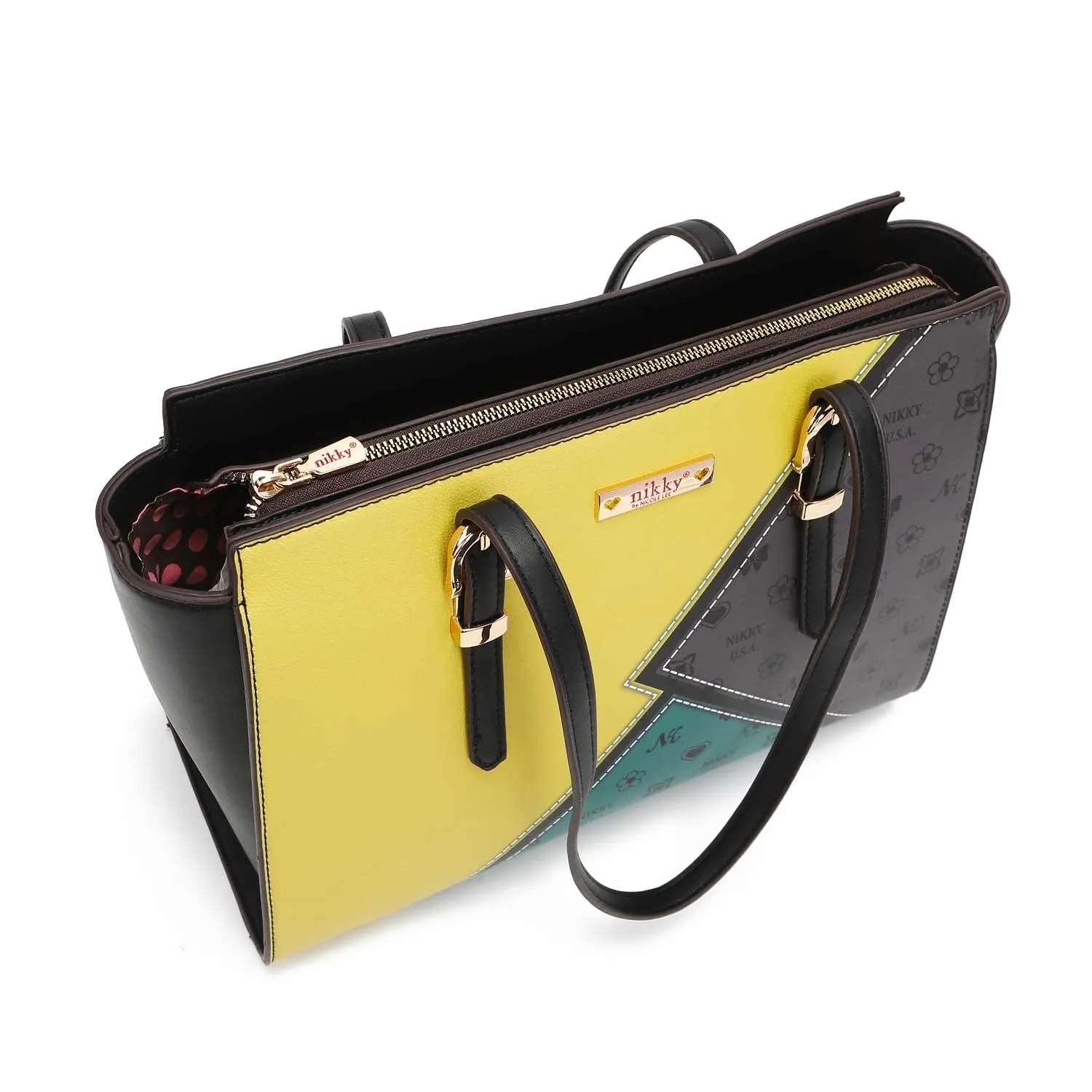 NIKKY Evie Shoulder Bag 3pc Mustard Choco Set Juego De 3 Bolsas