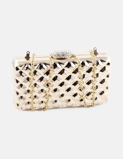 NoName Bolso de mano glitter dorado