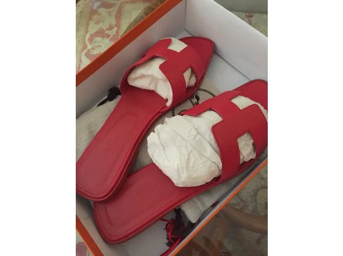 Oran Hermès Sandalias Roja 