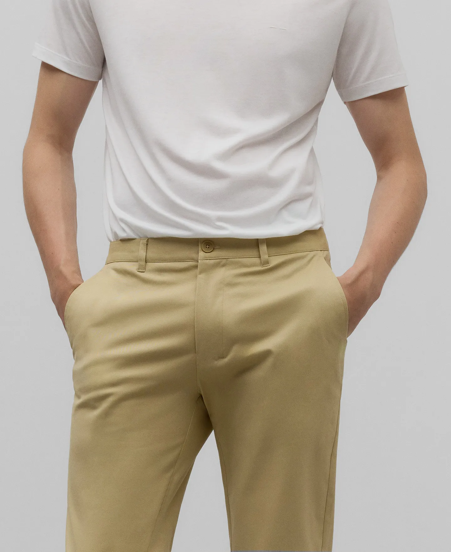 Pantalón chino algodón slim fit hombre