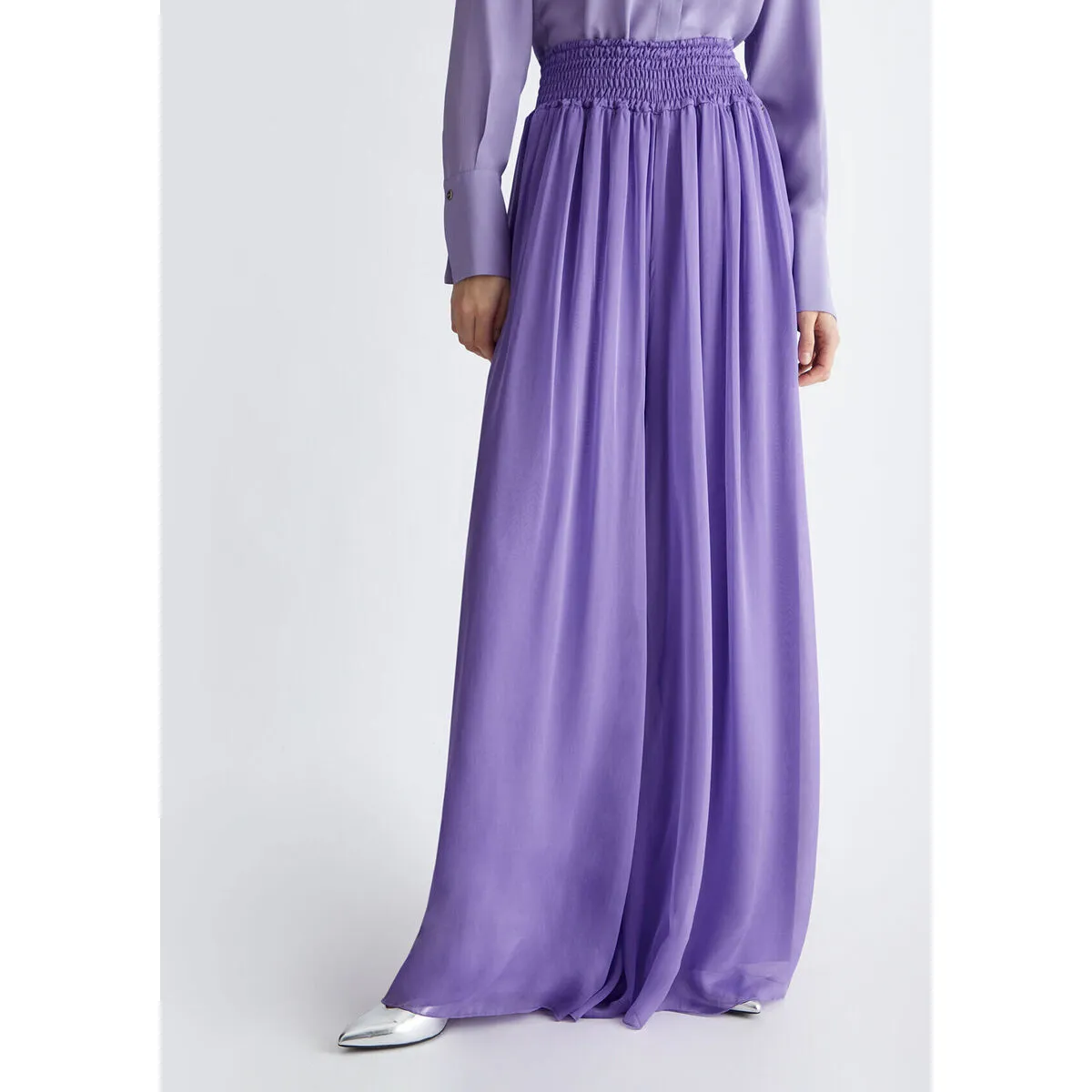 Pantalón en mezcla de seda