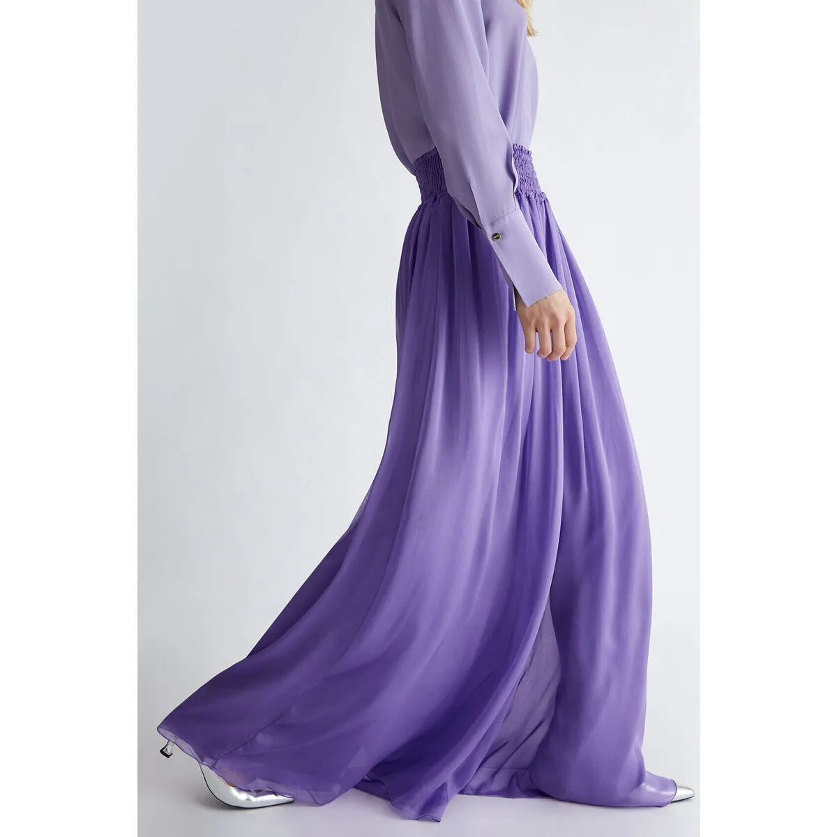Pantalón en mezcla de seda