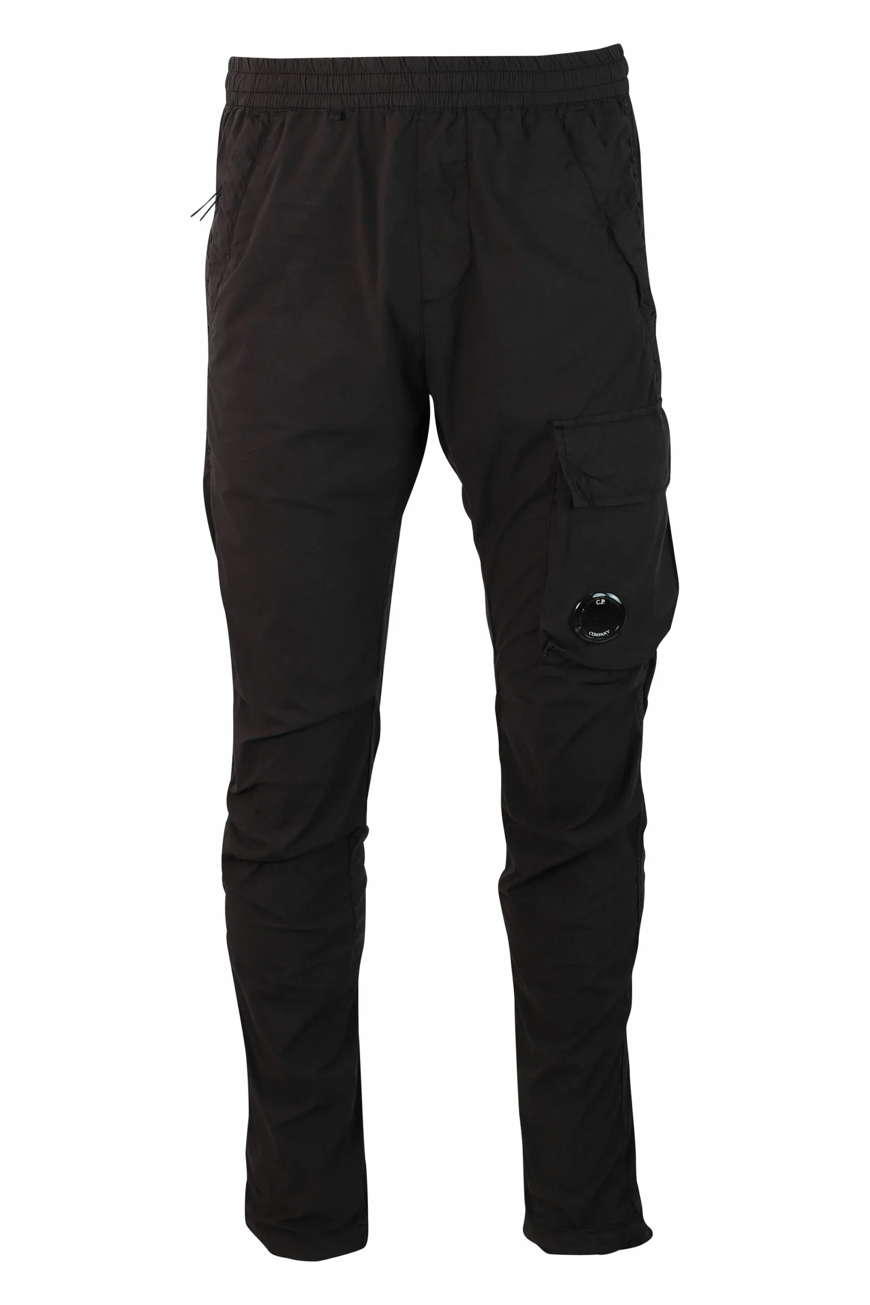 Pantalón negro con minilogo circular lateral