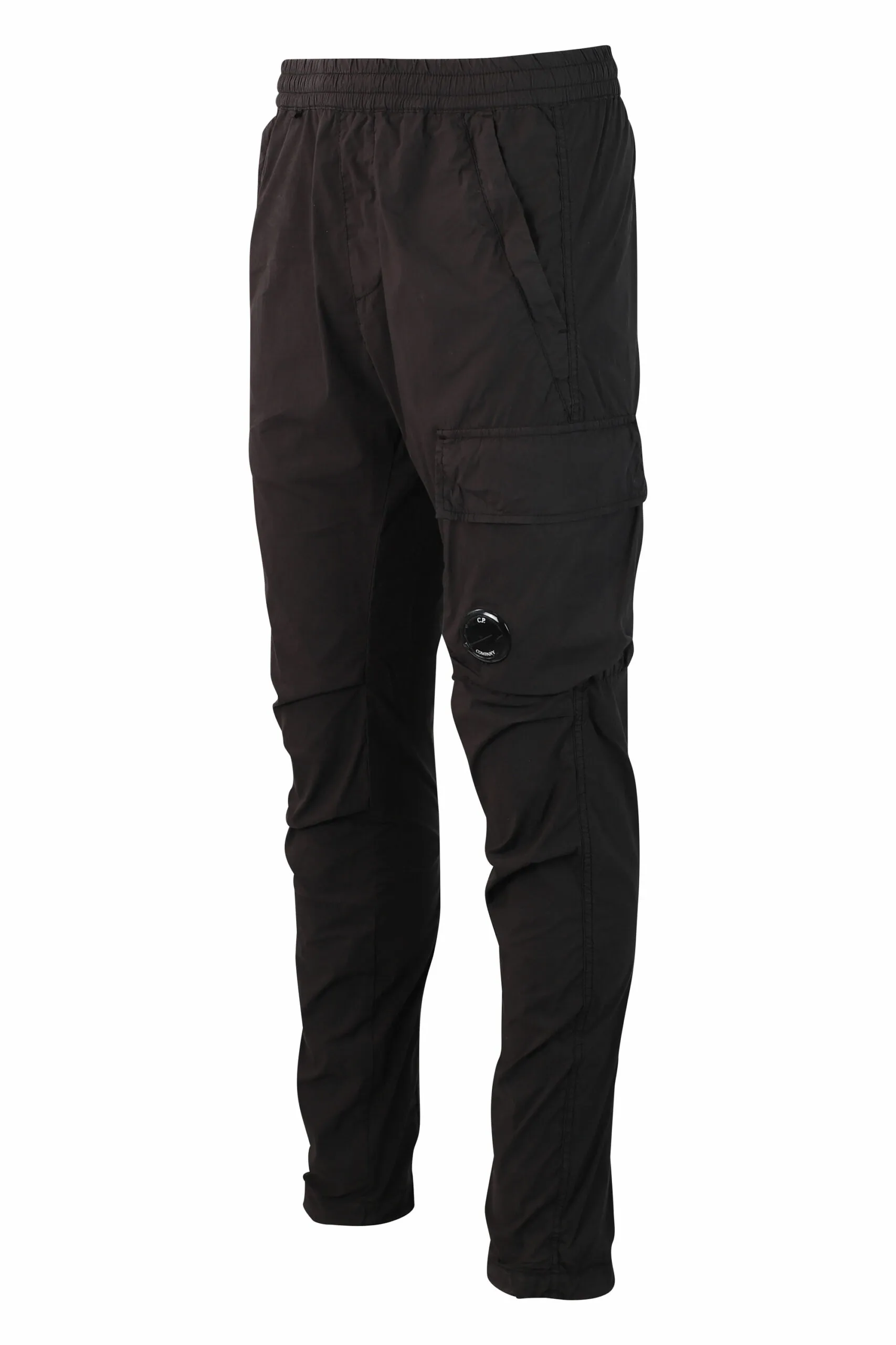 Pantalón negro con minilogo circular lateral