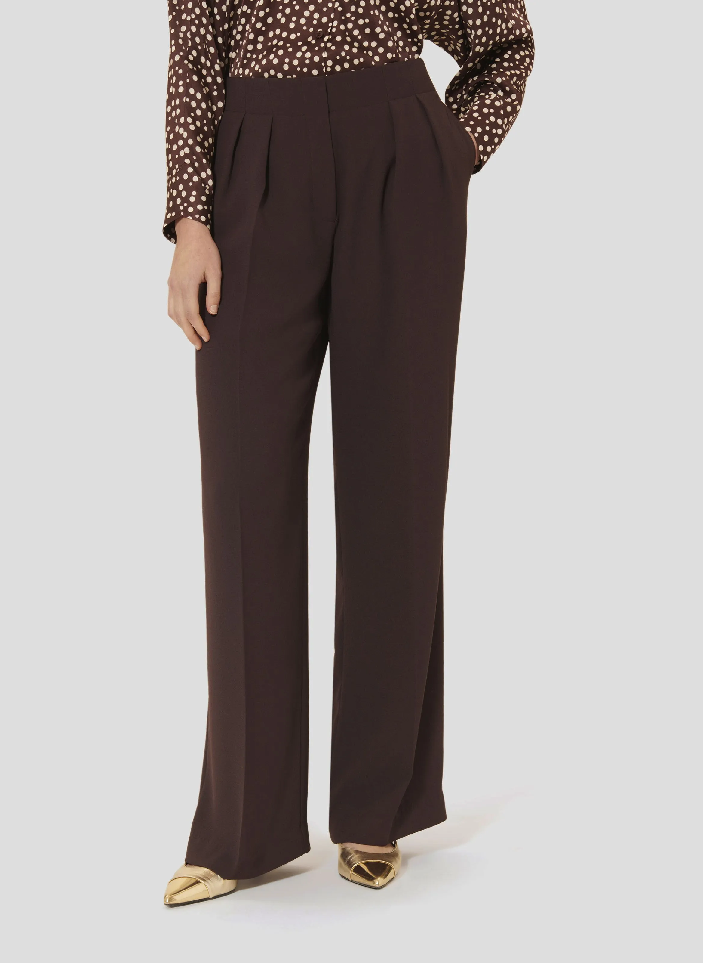 PARIGI  PANTALóN ANCHO EN MARRON