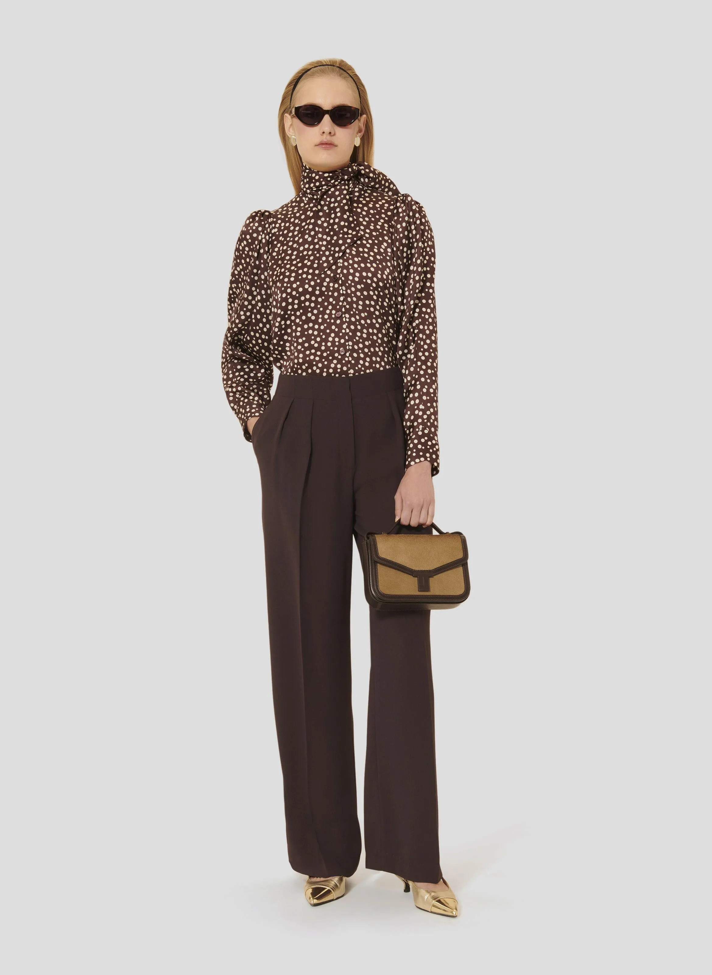 PARIGI  PANTALóN ANCHO EN MARRON