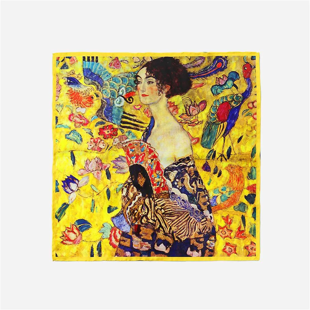 PAñUELO DE SARGA DE SEDA DISEñO CUADRADO | PINTURAS FAMOSAS PAñUELOS DE SEDA  53CM BUFANDAS CUADRADAS