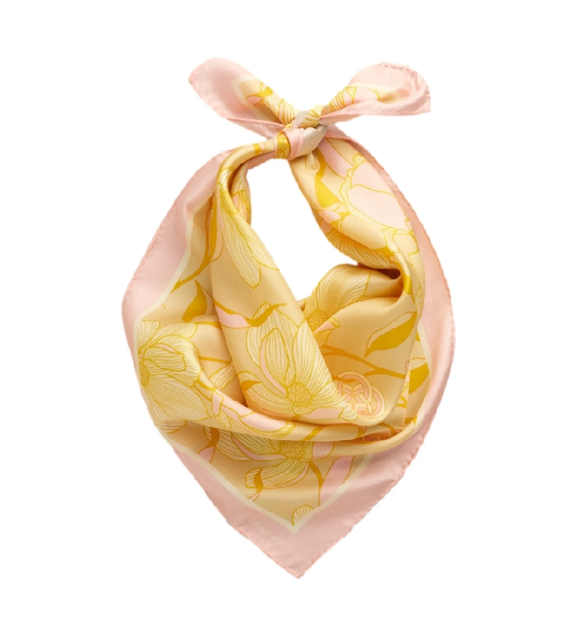 Pañuelo de seda Magnolia Print amarillo
