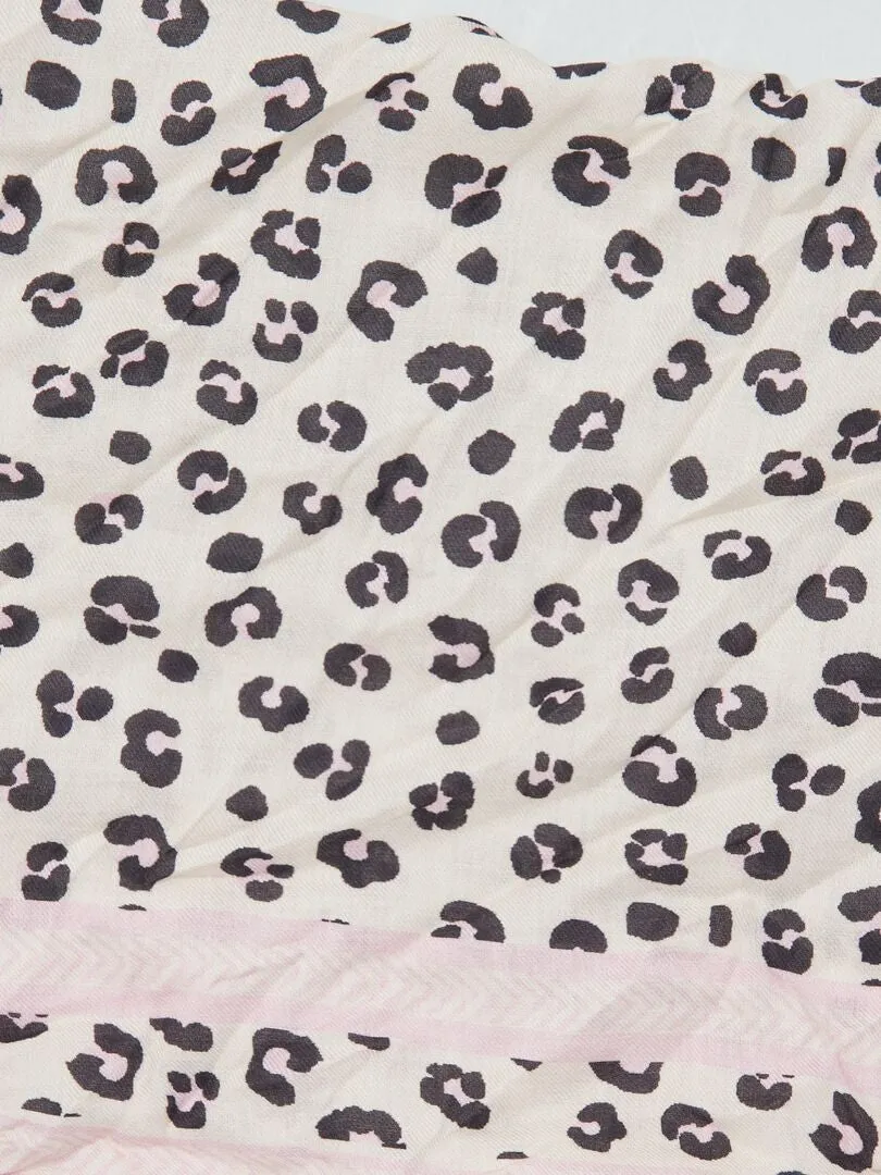 PAñUELO TRIANGULAR ESTAMPADO  ROSA