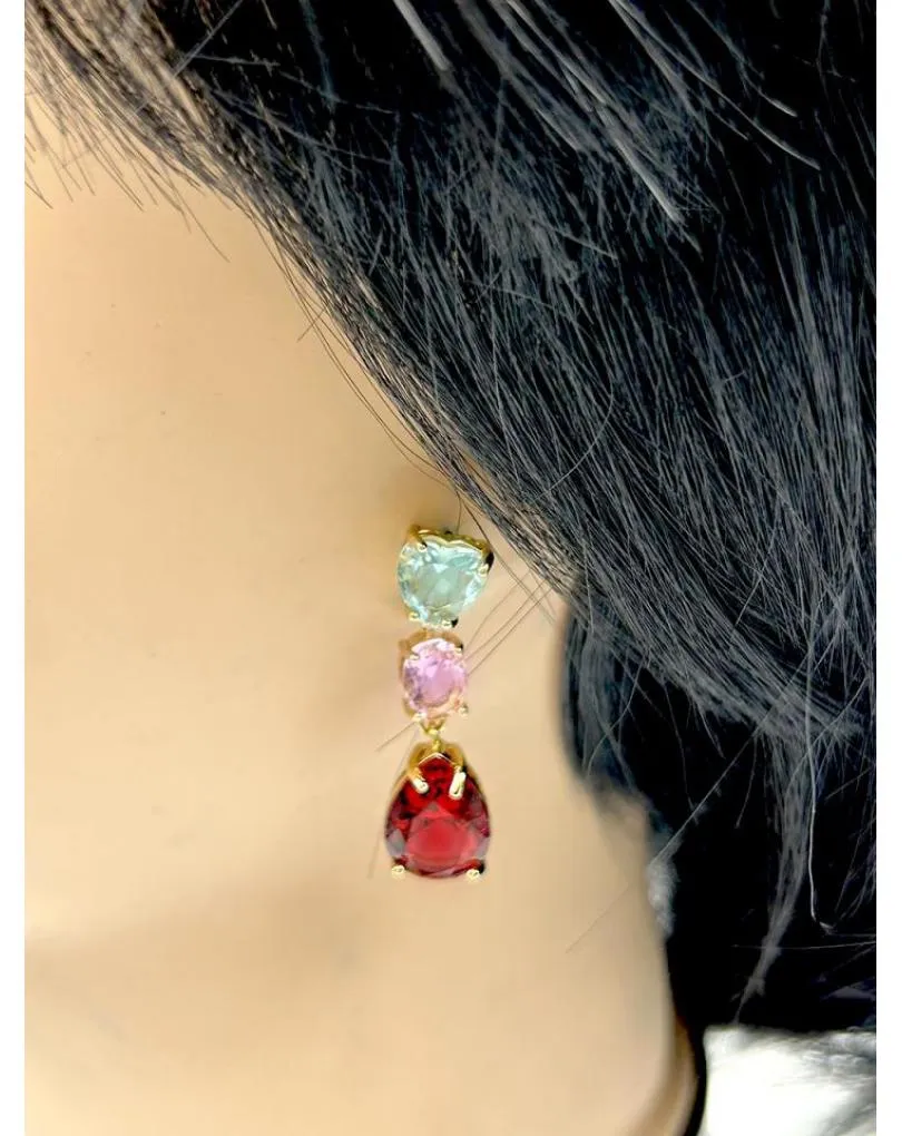 PENDIENTES ELEGANTES TRIO DE COLOR ESPECIAL MADRINAS BODA