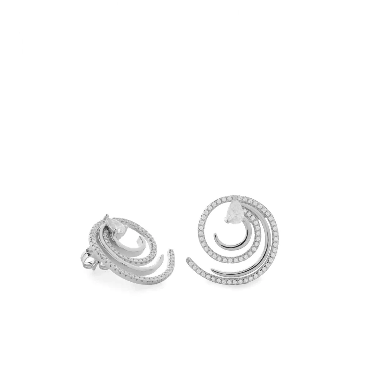 Pendientes originales diseño espiral con circonitas