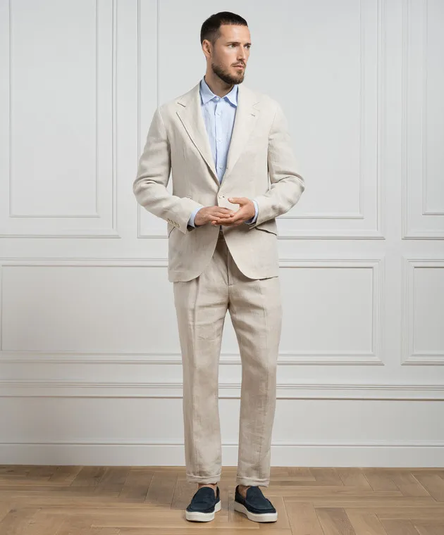 Peserico Blue striped linen shirt