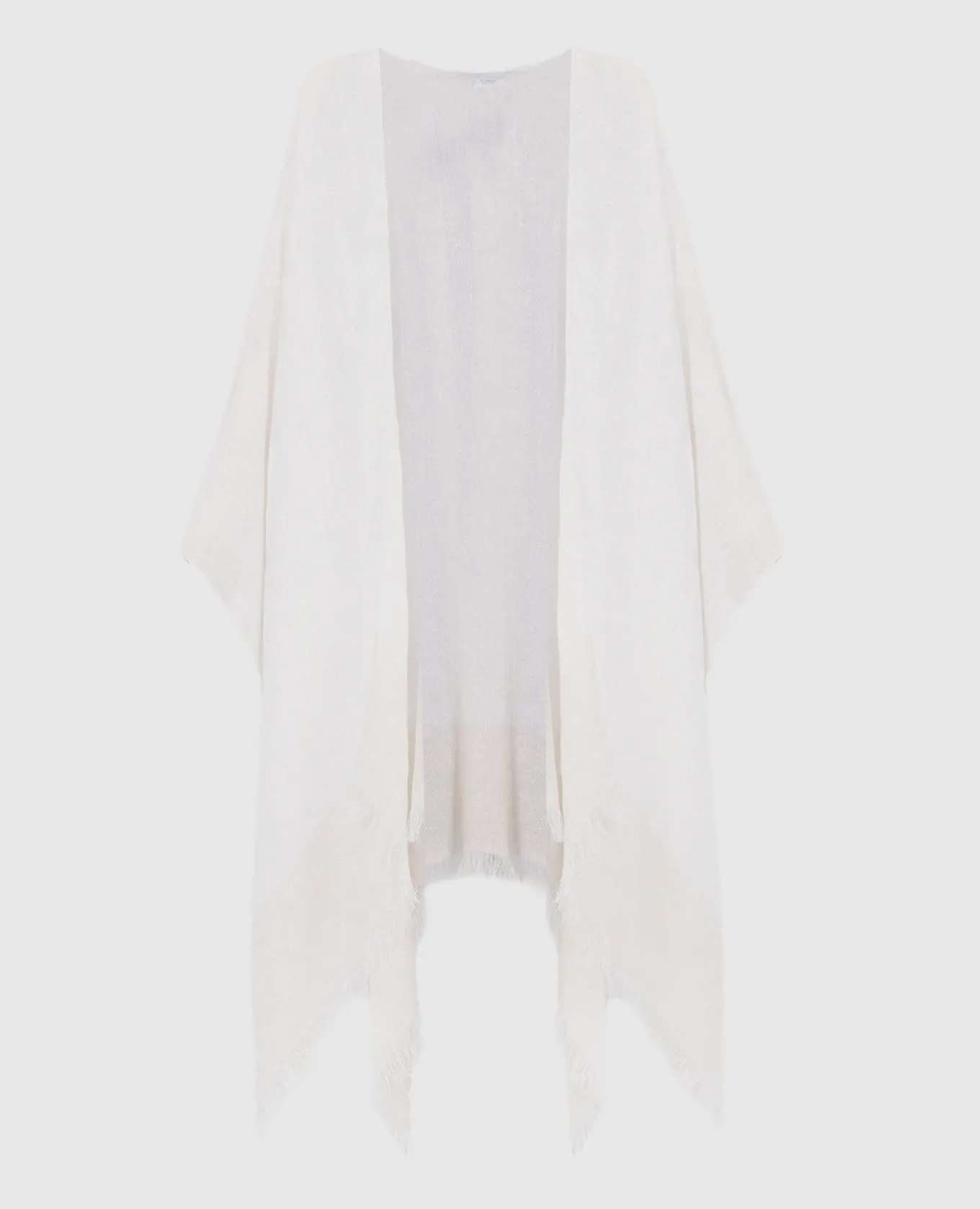 Peserico White linen poncho with lurex
