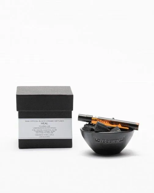 Piedras difusoras Love & Stones HEAL Crystal Black Ceramic Diffuser Negro