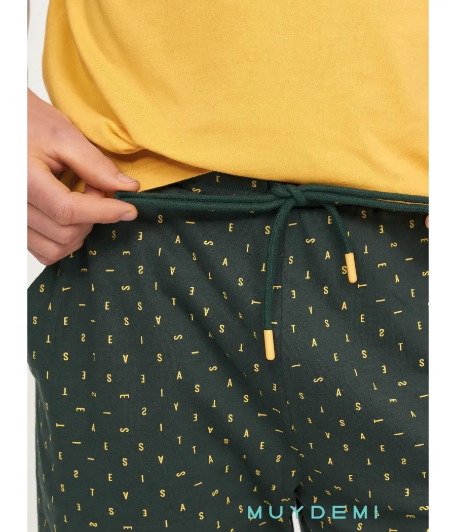 Pijama verano hombre Muidemi Siesta bolsillos algodón