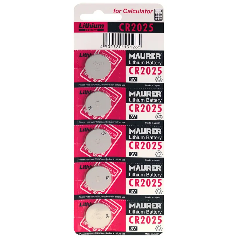 Pila Boton Litio CR2025 (Blister 5 Pilas)