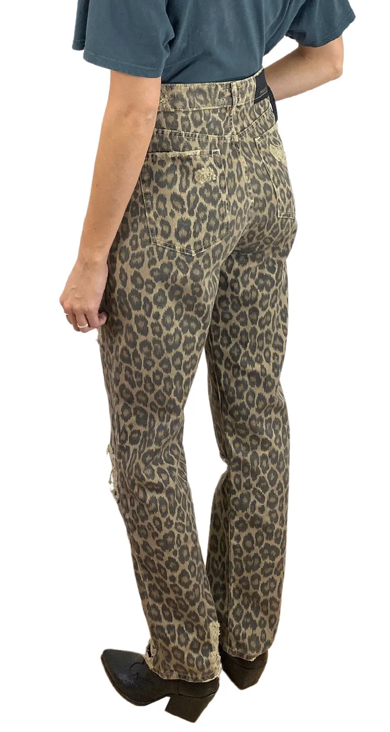 PINKO Pantalón Denim Animal Print