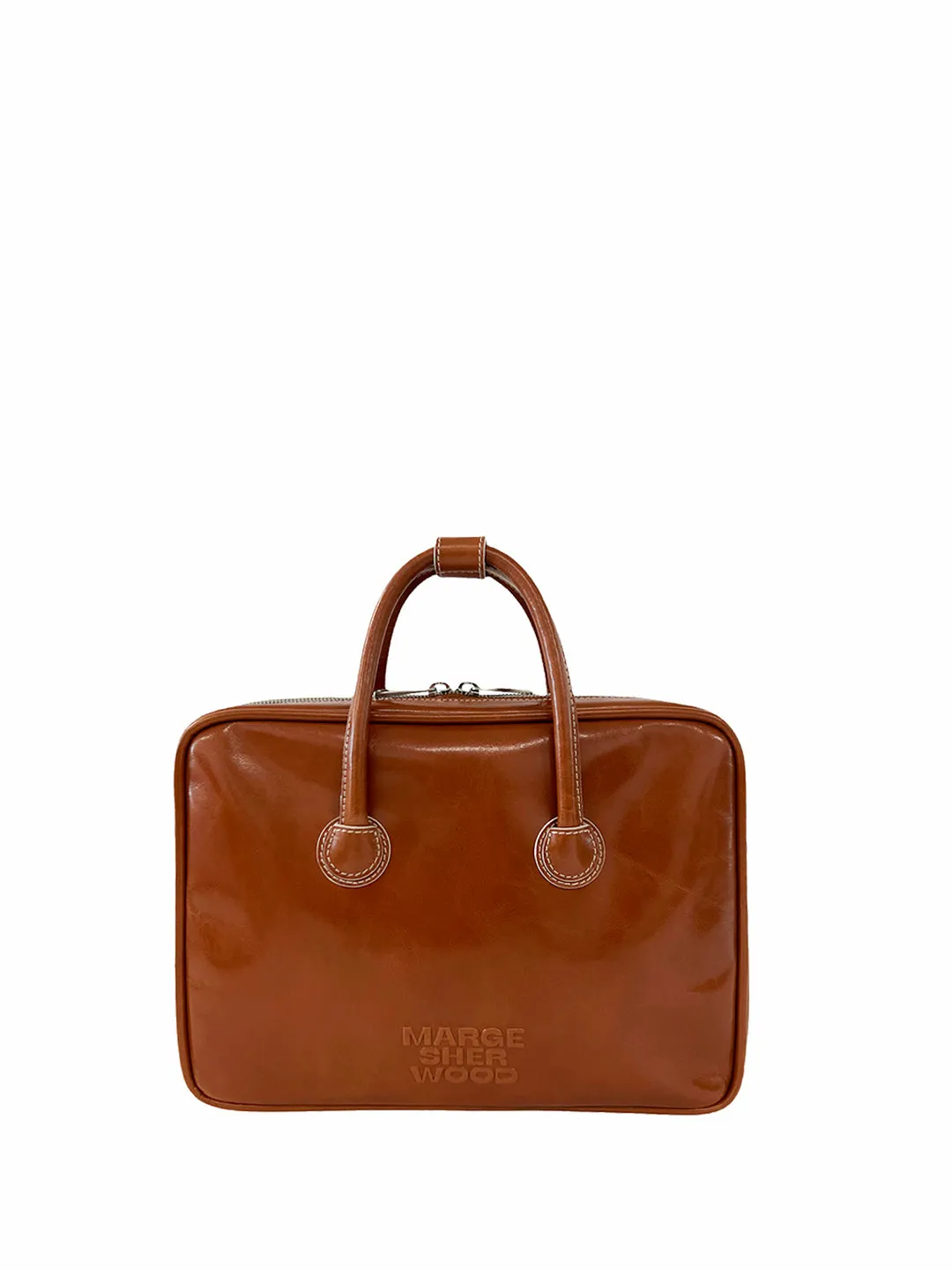 Piping Tote brown crinkle