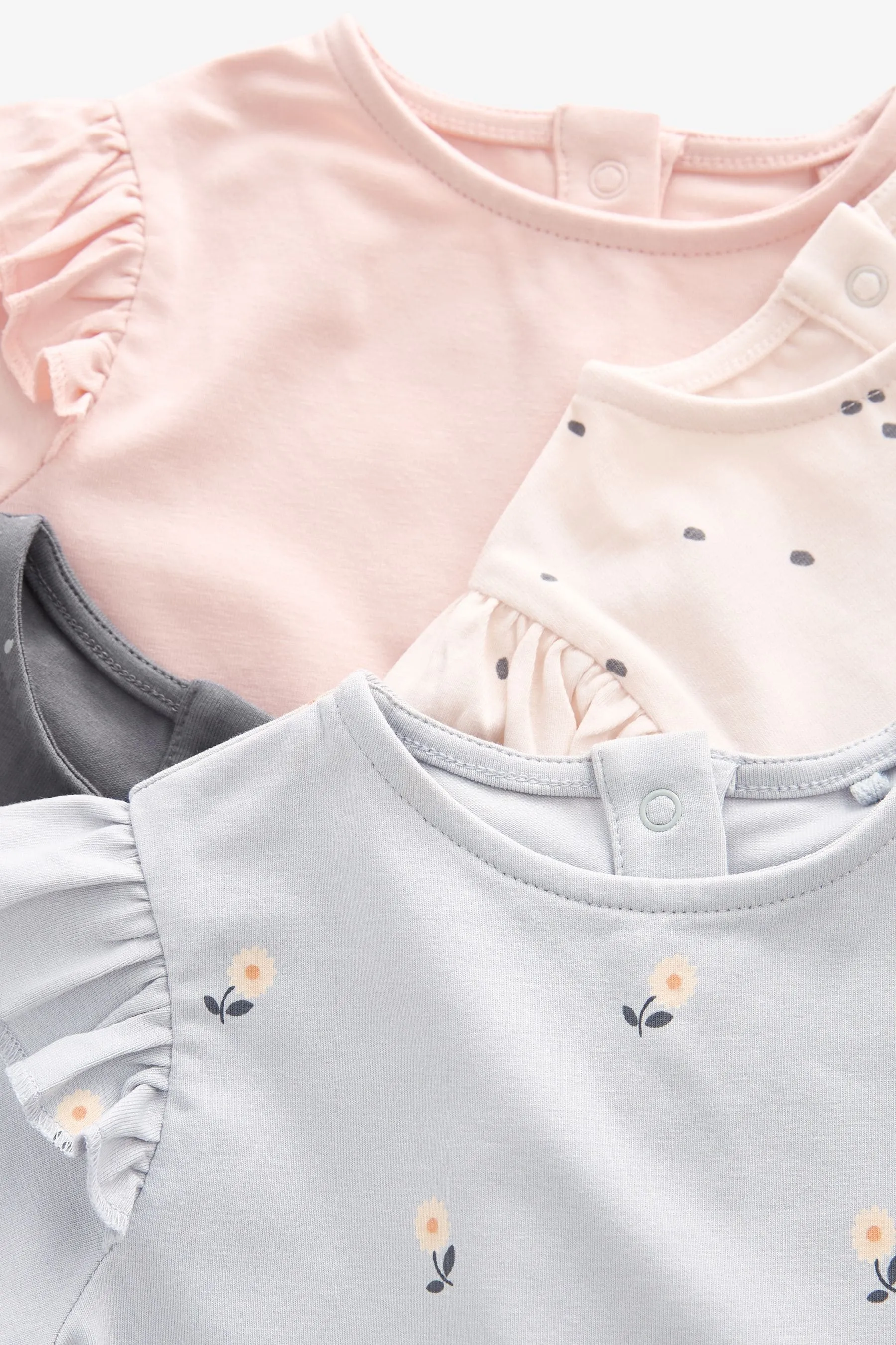 ROSA/GRIS  PACK 4 DE CAMISETAS DE MANGA LARGA PARA BEBéS