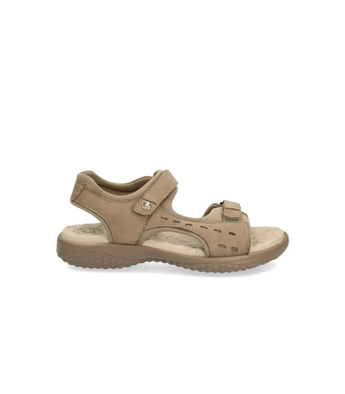 Sandalia de velcro en color taupe
