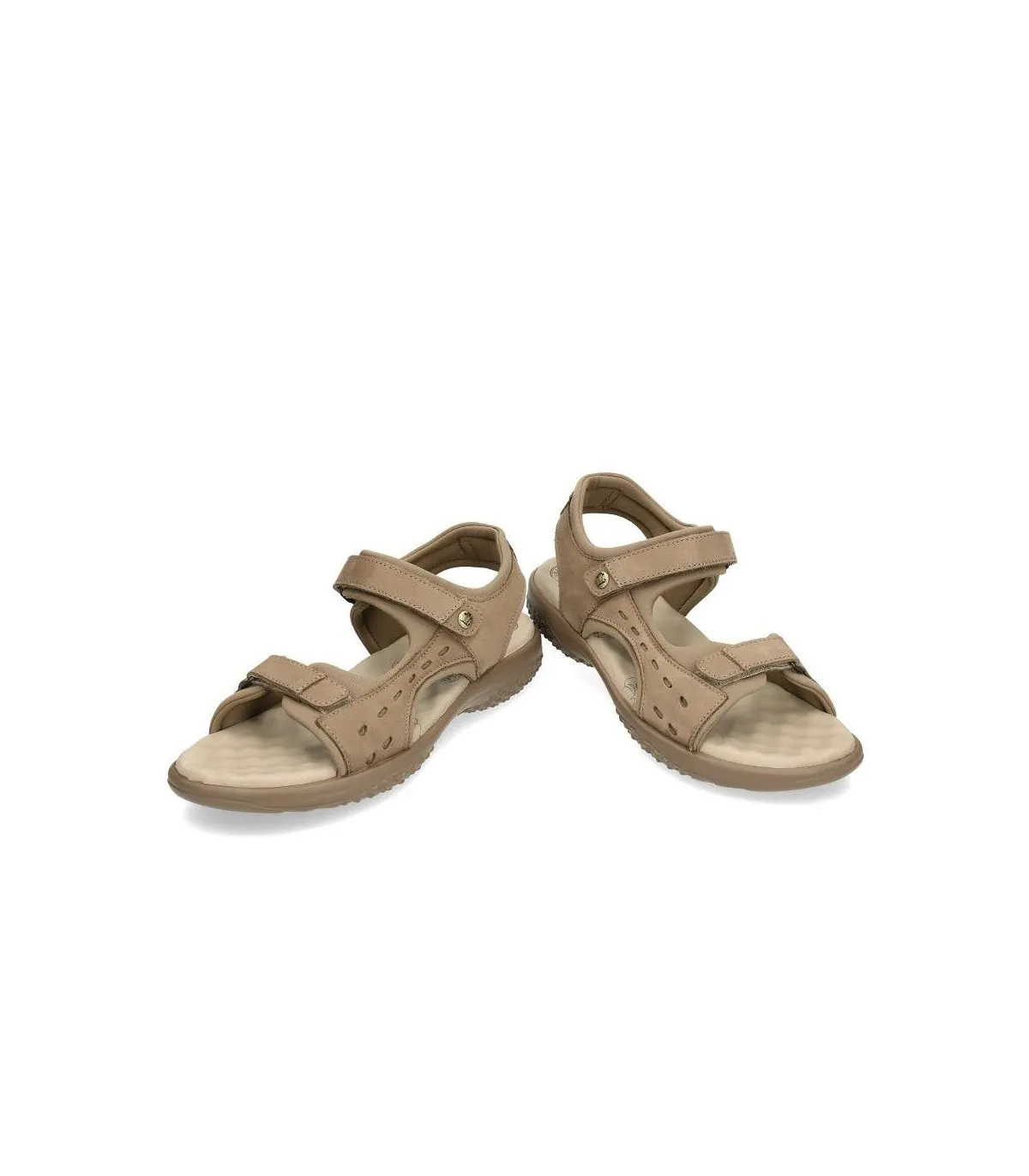Sandalia de velcro en color taupe