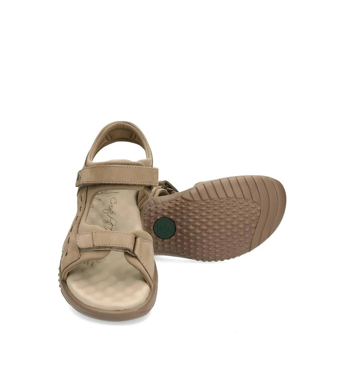 Sandalia de velcro en color taupe