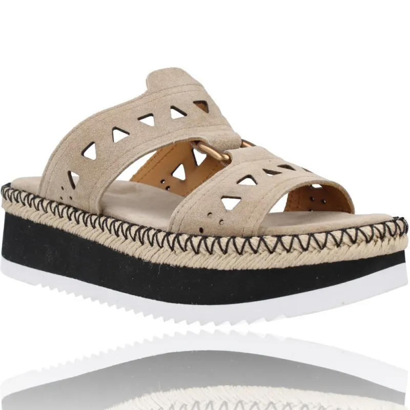 Sandalias Casual con Cuña de Piel para Mujer de Alpe Team 2325