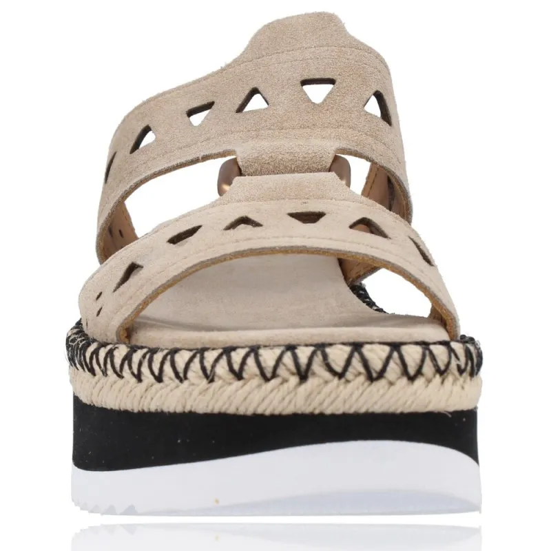 Sandalias Casual con Cuña de Piel para Mujer de Alpe Team 2325