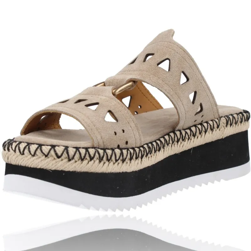 Sandalias Casual con Cuña de Piel para Mujer de Alpe Team 2325