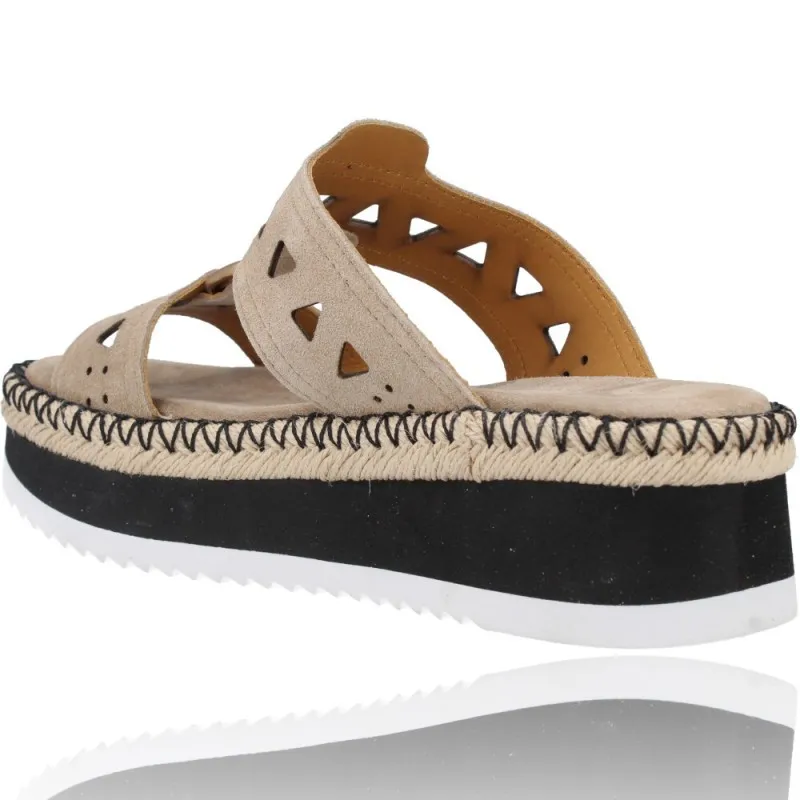 Sandalias Casual con Cuña de Piel para Mujer de Alpe Team 2325