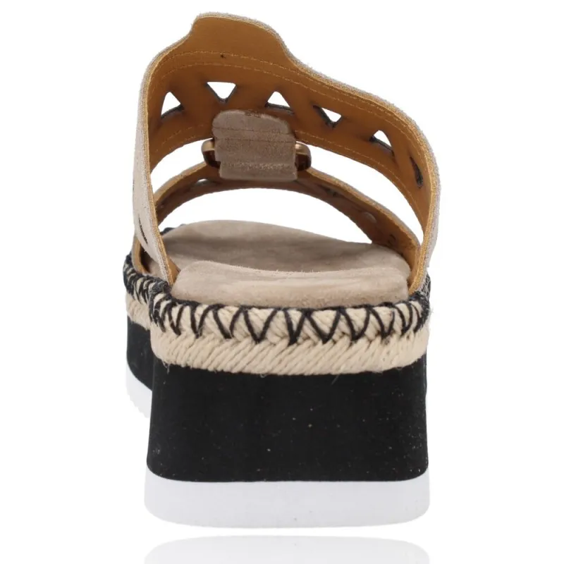 Sandalias Casual con Cuña de Piel para Mujer de Alpe Team 2325