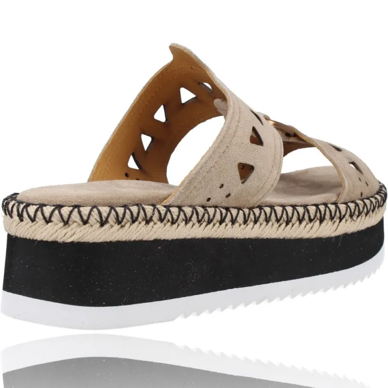 Sandalias Casual con Cuña de Piel para Mujer de Alpe Team 2325