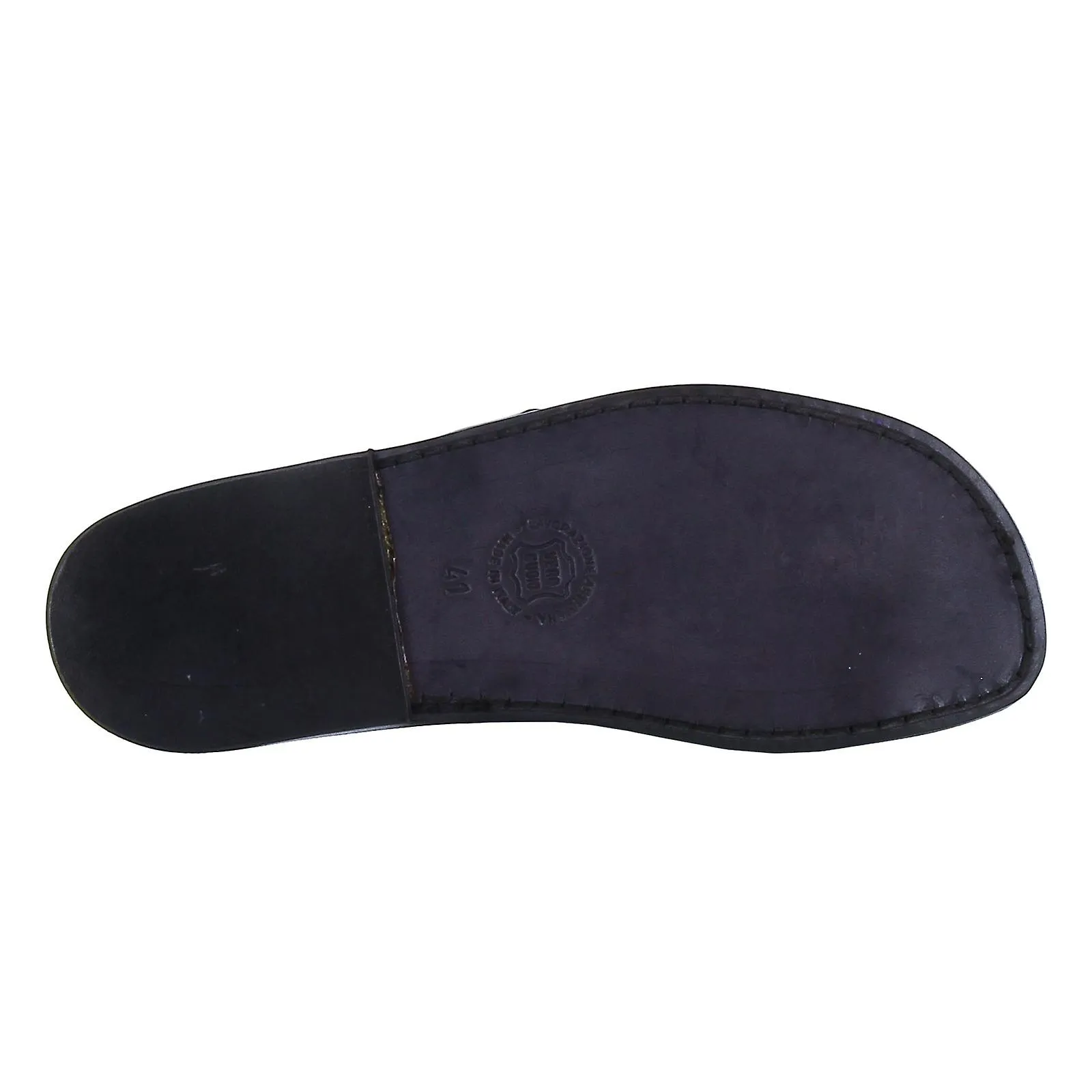 Sandalias de cuero negro para hombres hecho a mano en Italia