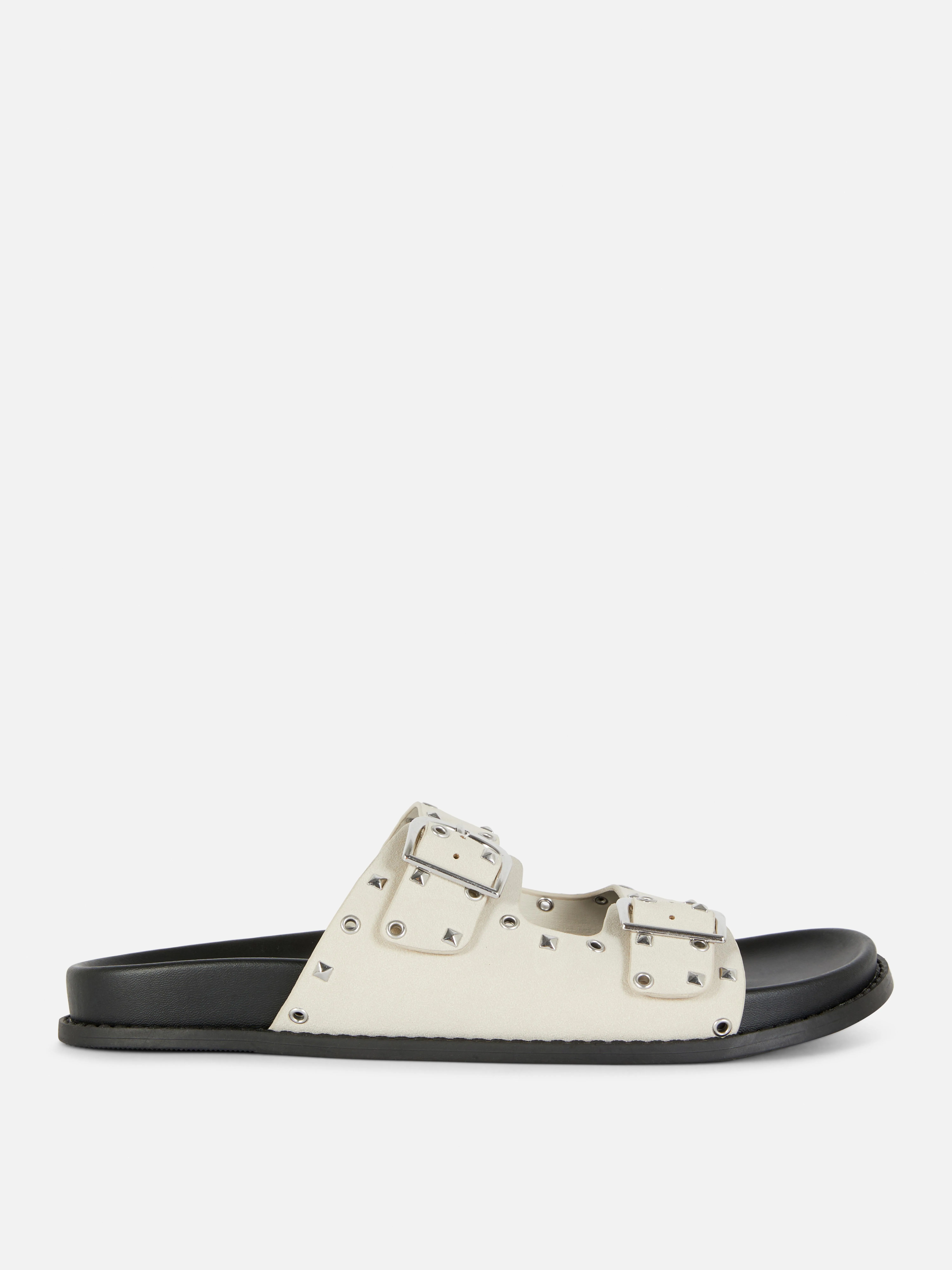 Sandalias de doble tira con plantilla y tachuelas