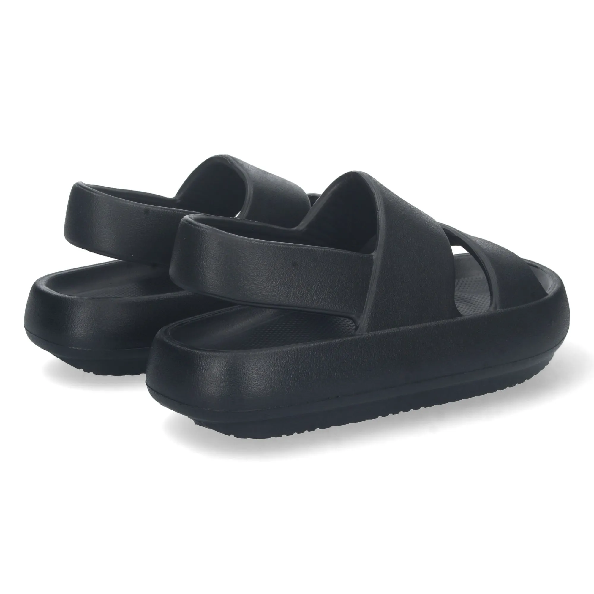 SANDALIAS PLANAS ACOLCHADAS CóMODAS PARA MUJER COLOR NEGRO  HS04